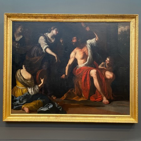 Artemisia's Hercules and Omphale as seen after restoration at The Getty Center Los Angeles, CA