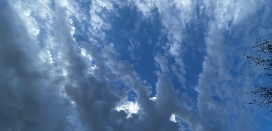 Light and dark clouds in a blue sky